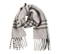 Check Alpaca Wool Blend Bouclé Scarf - female - Burberry - Winter Scarves - Gray - ONE SIZE - Accessories ONE SIZE