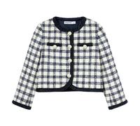 Check Boucle Jacket, female, Self Portrait, Light Jackets, Blue, 5 Y, Kids 5 Y