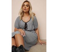Yours Limited Collection Curve & White Check Bow Front Midi Dress - Women's - Plus Size Curve