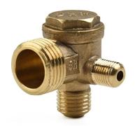 Check Brass Male Threaded 3-Port Valve Connector for Air Compressors Fitting for Triple Tank - for Durable Replacement Part 20mm/14mm/10mm Pressure Outlet Piston