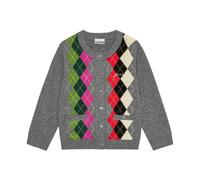 Check Cardigan, female, Ganni, Cardigans, Gray, M, Knitwear M