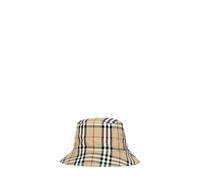 Check Cotton Bucket Hat, female, Burberry, Hats & Caps, Beige, ONE SIZE, Kids ONE SIZE