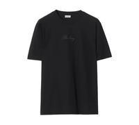 Check Cursive Logo Cotton T-shirt, male, Burberry, T-Shirts, Black, M, Tops M