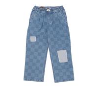 Check Denim Loose Crop Jeans - female - Vans - Straight Fit Jeans - Blue - M - Jeans M