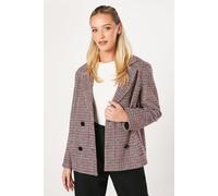 Check Double Breasted Blazer Coat Dorothy Perkins Red XL