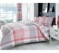 Check Duvet Cover Set Reversible Bedding Quilt & Pillowcase Single Double King