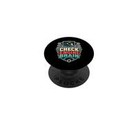 Check Engine Brain Mechanic Retro PopSockets Adhesive PopGrip