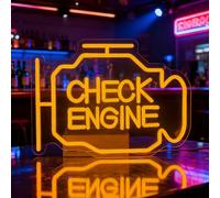 Check Engine Light Neon Signs for Wall Decor,USB Powered LED Neon Signs Wall Art Gifts for Cave Auto Repair Shop Workshop Party,Best Gift for Man Dad Car Enthusiast