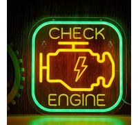 Check Engine Neon Sign for Wall Decor Garage Light LED Light USB Powered for Man Cave Auto Repair Shop Workshop Party Birthday Gift