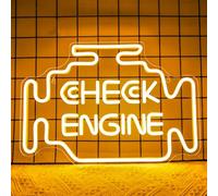 Check Engine Neon Sign,Personalized Garage LED Signs Light Up Signs for Man Cave Bedroom Car Auto Repair Shop Birthday Gift for Mens, USB Powered Neon Signs for Wall Decor,Size(16.53*11.41in )(XD057)
