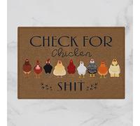 Check for Chicken Shit - Funny Welcome Home Decor - Housewarming Gift - Front Doormat - 24x16 Inch