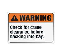 Check For Crane Clearance Before Backing Into Bay Metal Warning Sign, Caution Security Poster for Road Street Home Business Wall Decor 12×8 Inches