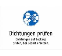 Check Gaskets - Check Seals for Leakage, Replace If Required - Aluminium Sign A2: 594 x 420 mm - With Graphic and Text