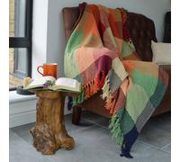 Check Herringbone Multicoloured Throw Allure Bath Fashions Multi 125cm x 150cm
