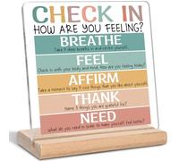 Check In How Are You Feeling Acrylic Plaque Sign, Therapy Office School Counselling Office Gifts for Counselor, Psychologist, Therapist, Inspirational Mental Health Gifts for Teachers, Students