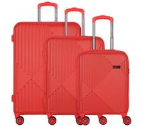 Check.In Liverpool 4 Roll Suitcase Set 3pcs. red