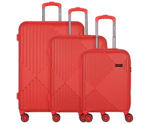 Check.In Liverpool 4 Roll Suitcase Set 3pcs. red