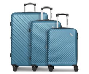 Check.In Paradise 2.0 4 wheels Suitcase set 3-piece with expansion pleat blue