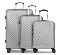 Check.In Paradise 2.0 4 wheels Suitcase set 3-piece with expansion pleat silver colored