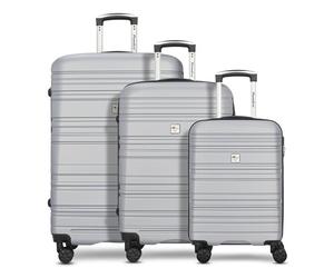 Check.In Paradise 4 wheels Suitcase set 3-piece silver colored