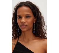 Check Mate Semiprecious Stone Drop Earrings at Free People in Silver & Tigers Eye - female