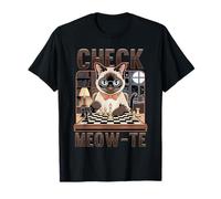 Check Meow-Te Siamese Cat Chess Master Feline Player T-Shirt
