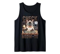 Check Meow-Te Siamese Cat Chess Master Feline Player Tank Top