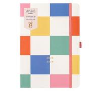 Busy B A5 Day- A-Page Diary - Mid-Year Academic Planner - Aug 25 - Aug 26 - Multicoloured Cover - Diary with Day a Page Layout, Pen Loop, Notes, Timetables Year Planner & Elastic Closure