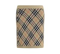 Check Miniskirt with Elastic Waist- female- Burberry- Short Skirts- Beige- M- Skirts M