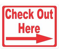 Check Out Here With Right Arrow Warning Metal Sign Tin Signs Aluminum Plaque for Outdoors Use Yard Farm Fence Home Wall Decor 8x12 inch