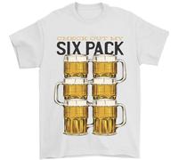 Check Out My Alcohol Six Pack Funny Beer Mens T-Shirt 100% Cotton White M