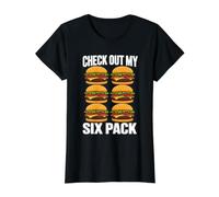 Check Out My Six Pack Burgers Value Graphic T-Shirt, Women, Black, L