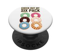 Check Out My Six Pack Donuts Funny Foodie Joke Gym Humor PopSockets Adhesive PopGrip