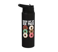 Check Out My Six Pack Donuts Funny Humor Stainless Steel Insulated Water Bottle