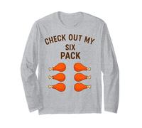 Check Out My Six Pack Funny Fried Chicken Food Lovers Long Sleeve T-Shirt