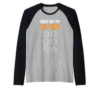 Check Out My Six Pack Gaming Dice Joke Funny Gamer Raglan Baseball Tee