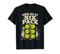 Check Out My Six Pack Pickleball Value Graphic T-Shirt, Men, Black, L