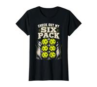 Check Out My Six Pack Pickleball Value Graphic T-Shirt, Women, Black, L