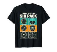 Check Out My Six Pack Pilot Airplane Aviation Value Graphic T-Shirt