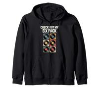 Check Out My Six Pack Vintage Records Zip Hoodie