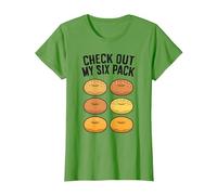 Check Out My Six Pack Workout Funny Bagel T-Shirt, Women, Grass Green, XX-Large