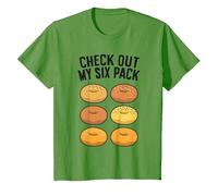 Check Out My Six Pack Workout Funny Bagel T-Shirt, Youth, Grass Green, 4T