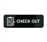 Check Out Sign For House/Office,Signs For Home,Thick Acrylic Self-Adhesive Modern Design Door Sign 10X3 Inch Home Decor Sign Accessories Door Or Wall