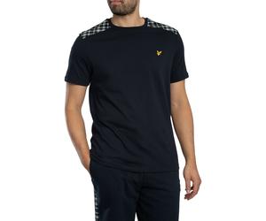 Check Panelled T-Shirt Dark Navy S
