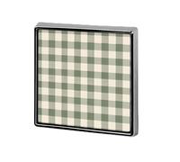 Check Pattern in Cream And Sage Vintage Cottage Unisex Brooches & Pins Square Lightweight Lapel Badge Jewelry for Clothing Shawl Hat