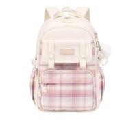 Check Pattern School Bag for Girls Years 3-6 | Lightweight Oxford Backpack with Large Capacity, Water-Resistant Ergonomic Design Junior Rucksack