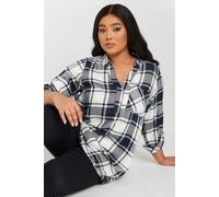Check Print Boyfriend Shirt Yours Blue 16