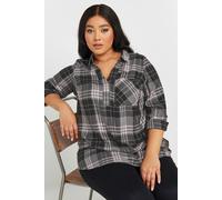 Check Print Boyfriend Shirt Yours Grey 20