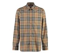 Check Print Cotton Shirt - male - Burberry - Casual Shirts - Beige - S - Shirts S