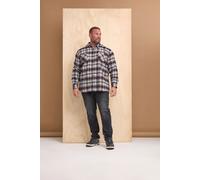 BadRhino Big & Tall Check Print Long Sleeve Flannel Shirt - Men's - Plus Size Curve Black